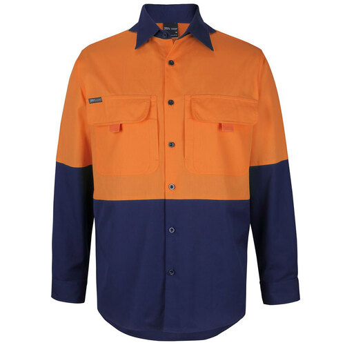 WORKWEAR, SAFETY & CORPORATE CLOTHING SPECIALISTS - JB's HV L/S RIPSTOP FISHING SHIRT