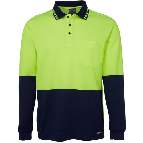 WORKWEAR, SAFETY & CORPORATE CLOTHING SPECIALISTS - JB's HI VIS L/S COTTON BACK POLO