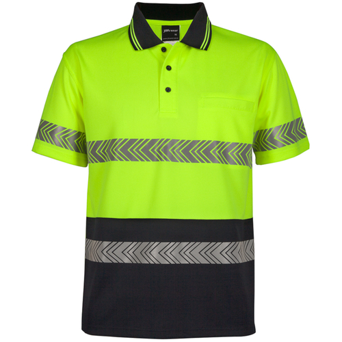 WORKWEAR, SAFETY & CORPORATE CLOTHING SPECIALISTS - JB's HV S/S SEGMENTED TAPE POLO