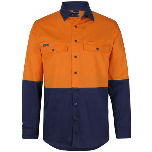 WORKWEAR, SAFETY & CORPORATE CLOTHING SPECIALISTS - JB's HV L/S STRETCH WORK SHIRT