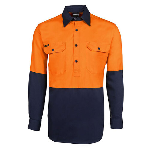 WORKWEAR, SAFETY & CORPORATE CLOTHING SPECIALISTS - JB's HV Close Front L/S 190G Shirt