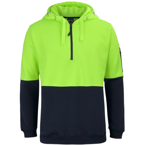 WORKWEAR, SAFETY & CORPORATE CLOTHING SPECIALISTS - JB's HV 1/2 ZIP FLEECY HOODIE