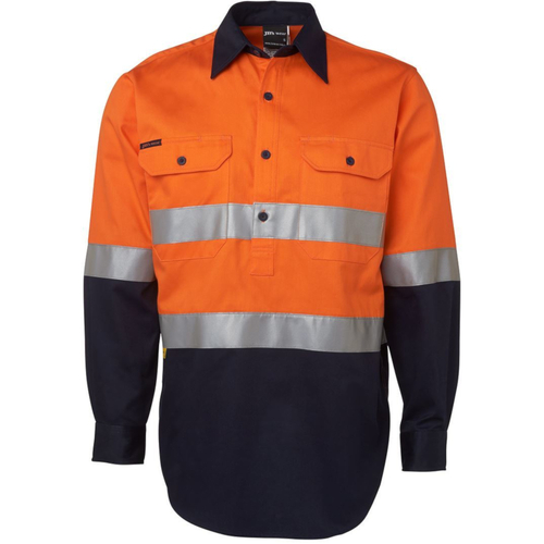 WORKWEAR, SAFETY & CORPORATE CLOTHING SPECIALISTS - JB's HI VIS (D+N) CLOSE FRONT L/S SHIRT 190G