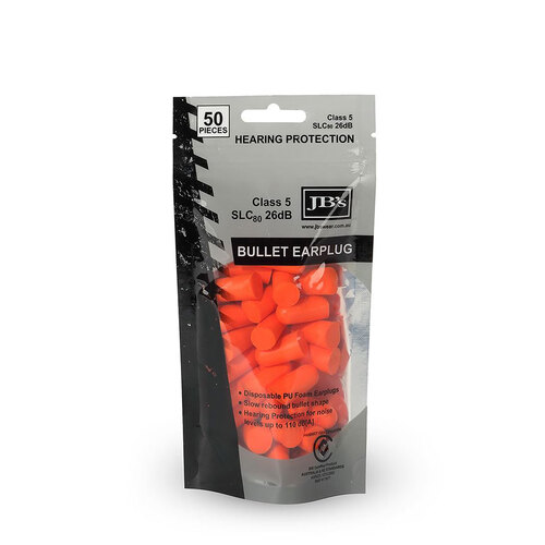 WORKWEAR, SAFETY & CORPORATE CLOTHING SPECIALISTS - JB'sBULLET SHAPED EARPLUG (50 PIECES)