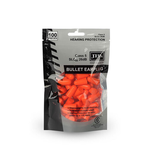 WORKWEAR, SAFETY & CORPORATE CLOTHING SPECIALISTS - JB'sBULLET SHAPED EARPLUG (100 PIECES)