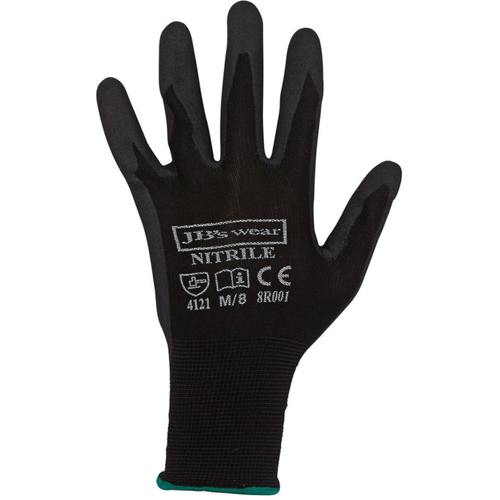 WORKWEAR, SAFETY & CORPORATE CLOTHING SPECIALISTS - JB's BLACK NITRILE GLOVE (Single)