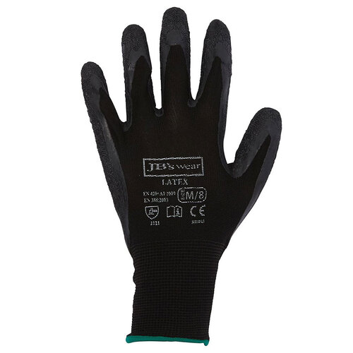 WORKWEAR, SAFETY & CORPORATE CLOTHING SPECIALISTS - JB's BLACK LATEX GLOVE (12 Pack)