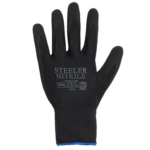 WORKWEAR, SAFETY & CORPORATE CLOTHING SPECIALISTS - JB's STEELER SANDY NITRILE GLOVE (12PK)