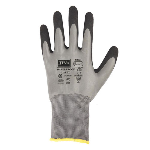 WORKWEAR, SAFETY & CORPORATE CLOTHING SPECIALISTS - JB's WATERPROOF DBL LATEX COATED GLOVE 5PK