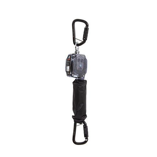 WORKWEAR, SAFETY & CORPORATE CLOTHING SPECIALISTS - TETHA BLOQ 2M SELF RETRACTING LIFELINE C/W 2 X TRIPLE ACTION KARABINERS