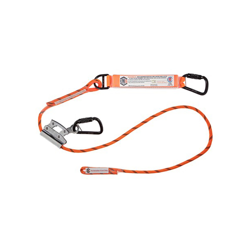 WORKWEAR, SAFETY & CORPORATE CLOTHING SPECIALISTS - 2M SHOCK ABSORB ADJ. ROPE LAN 1 x TRIPLE ACTION KARABINER, 1 x ROPE GRAB TO TRI ACT KARA