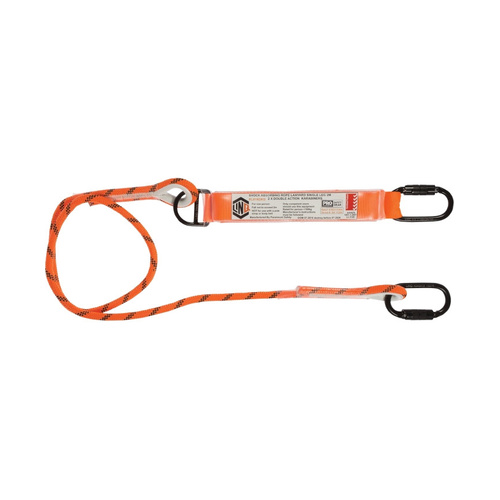 WORKWEAR, SAFETY & CORPORATE CLOTHING SPECIALISTS Single Leg Kernmantle 2M Shock Absorb Rope Lanyard with Hardware KD X2