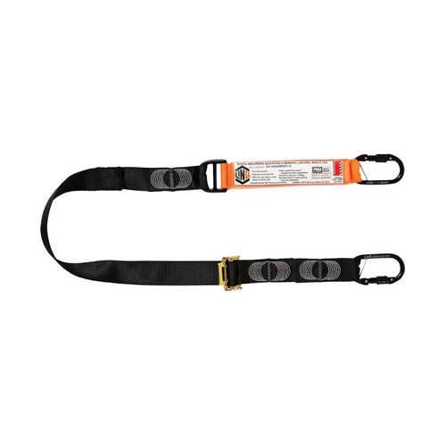 WORKWEAR, SAFETY & CORPORATE CLOTHING SPECIALISTS Elite Single Leg Shock Absorbing 2M Adjustable Lanyard with Hardware KS X2