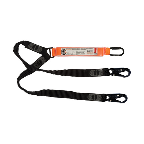 WORKWEAR, SAFETY & CORPORATE CLOTHING SPECIALISTS Elite Double Leg Elasticated Lanyard with Hardware KD & SN X2