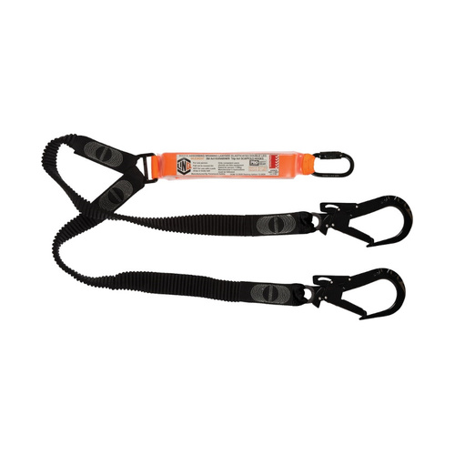 WORKWEAR, SAFETY & CORPORATE CLOTHING SPECIALISTS Elite Double Leg Elasticated Lanyard with Hardware KD & ST X2