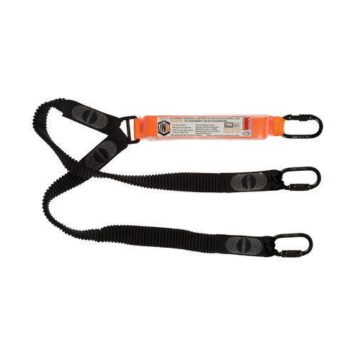 WORKWEAR, SAFETY & CORPORATE CLOTHING SPECIALISTS Elite Double Leg Elasticated Lanyard with Hardware KS & KD