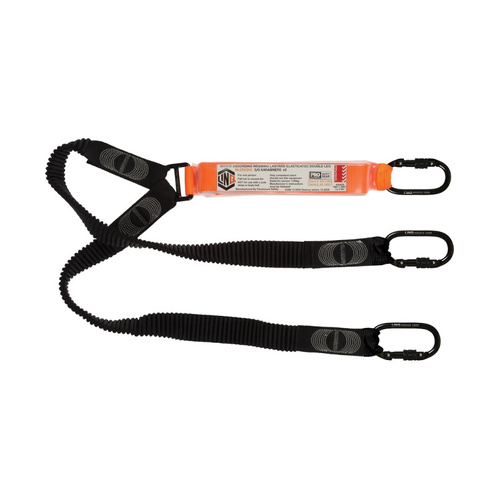 WORKWEAR, SAFETY & CORPORATE CLOTHING SPECIALISTS Elite Double Leg Elasticated Lanyard with Hardware KS X3