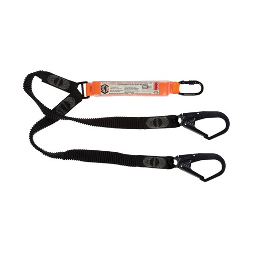 WORKWEAR, SAFETY & CORPORATE CLOTHING SPECIALISTS Elite Double Leg Elasticated Lanyard with Hardware KS & SD X2