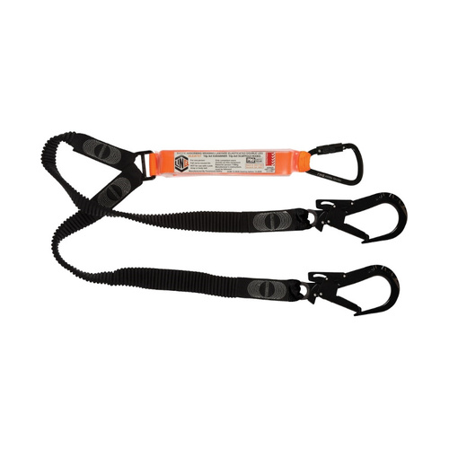 WORKWEAR, SAFETY & CORPORATE CLOTHING SPECIALISTS - Elite Double Leg Elasticated Lanyard with Hardware KT & ST X2