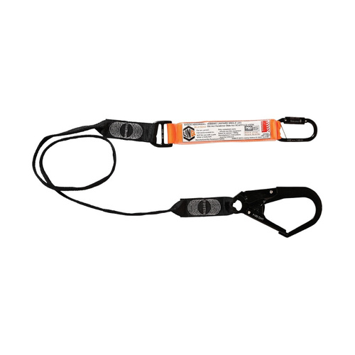 WORKWEAR, SAFETY & CORPORATE CLOTHING SPECIALISTS Elite Single Leg Shock Absorbing Webbing Lanyard with Hardware KD & SD
