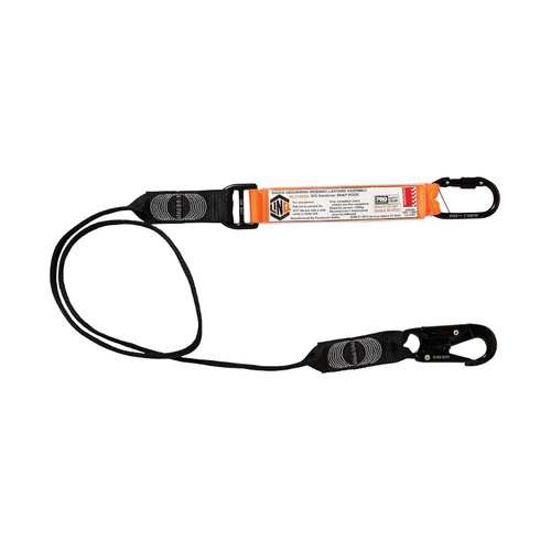 WORKWEAR, SAFETY & CORPORATE CLOTHING SPECIALISTS Elite Single Leg Shock Absorbing Webbing Lanyard with Hardware KS & SN