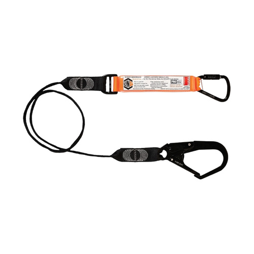 WORKWEAR, SAFETY & CORPORATE CLOTHING SPECIALISTS Elite Single Leg Shock Absorbing Webbing Lanyard with Hardware KT & SD