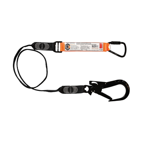 WORKWEAR, SAFETY & CORPORATE CLOTHING SPECIALISTS Elite Single Leg Shock Absorbing Webbing Lanyard with Hardware KT & ST