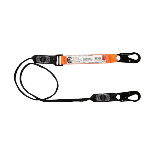 WORKWEAR, SAFETY & CORPORATE CLOTHING SPECIALISTS Elite Single Leg Shock Absorbing Webbing Lanyard with Hardware SN X2