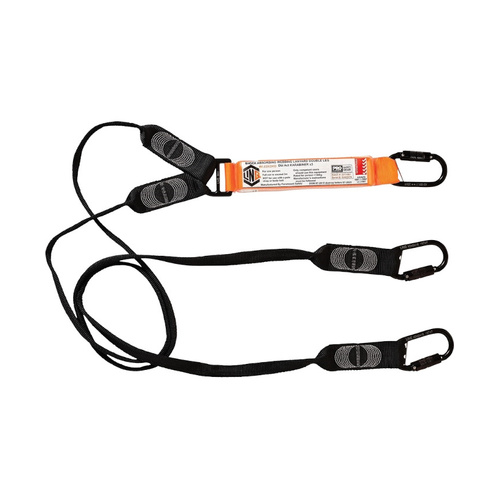 WORKWEAR, SAFETY & CORPORATE CLOTHING SPECIALISTS - Elite Double Leg Shock Absorbing Webbing Lanyard with Hardware KD X3