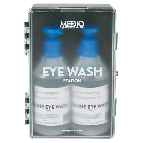 WORKWEAR, SAFETY & CORPORATE CLOTHING SPECIALISTS - EYEWASH STATION ENCLOSED PLASTIC CABINET