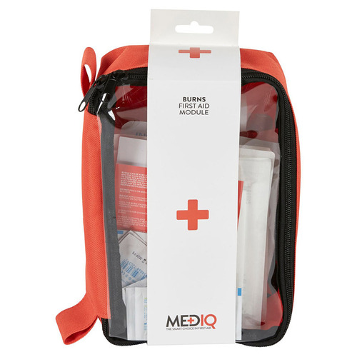 WORKWEAR, SAFETY & CORPORATE CLOTHING SPECIALISTS DISCONTINUED - MEDIQ INCIDENT READY FIRST AID MODULE BURNS IN DARK ORANGE SOFTPACK