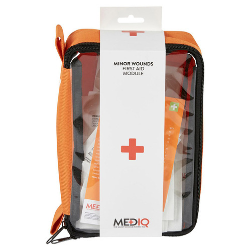 WORKWEAR, SAFETY & CORPORATE CLOTHING SPECIALISTS DISCONTINUED - MEDIQ INCIDENT READY FIRST AID MODULE MINOR WOUNDS IN ORANGE SOFTPACK