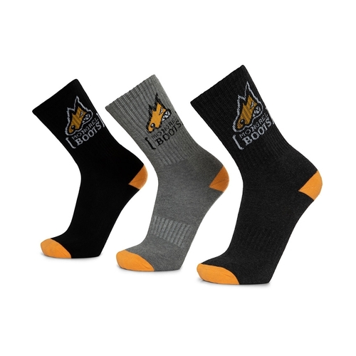 WORKWEAR, SAFETY & CORPORATE CLOTHING SPECIALISTS Mongrel Cotton Socks Black Boot Socks Pack of 5