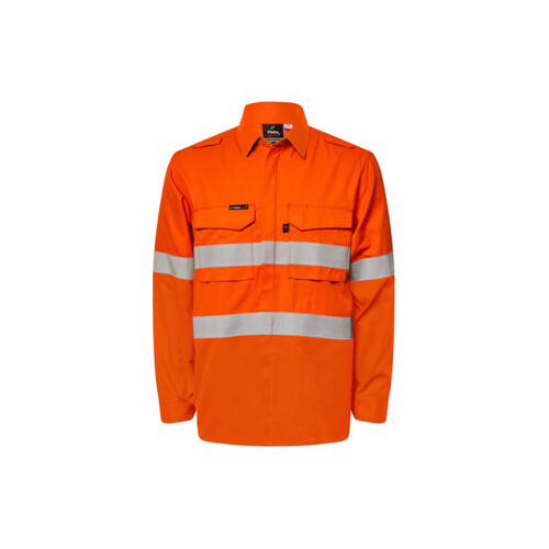 WORKWEAR, SAFETY & CORPORATE CLOTHING SPECIALISTS - TORRENT HRC2 MEN'S HI VIS TWO TONE OPEN FRONT SHIRT WITH GUSSET SLEEVES AND FR REFLECTIVE TAPE