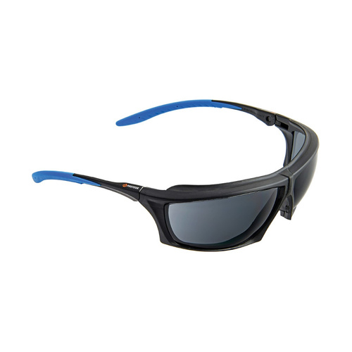 WORKWEAR, SAFETY & CORPORATE CLOTHING SPECIALISTS PROTEUS 2 SAFETY GLASSES SMOKE LENS DUST GUARD, RATCHET ARMS