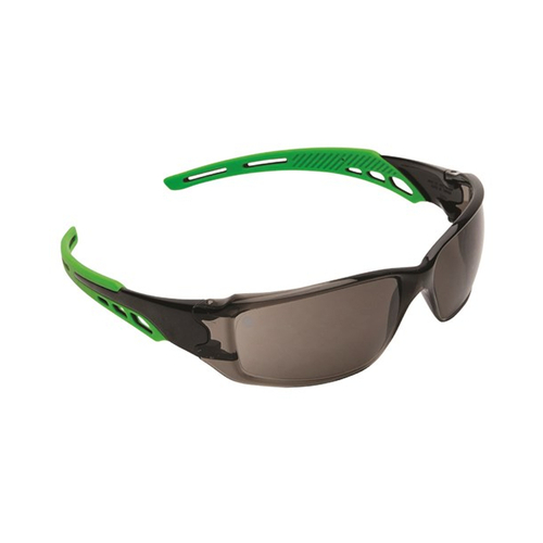 WORKWEAR, SAFETY & CORPORATE CLOTHING SPECIALISTS - Cirrus Green Arms Safety Glasses Smoke A/F Lens