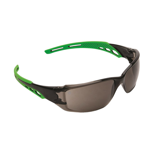 WORKWEAR, SAFETY & CORPORATE CLOTHING SPECIALISTS Cirrus Green Arms Safety Glasses Smoke A/F Lens