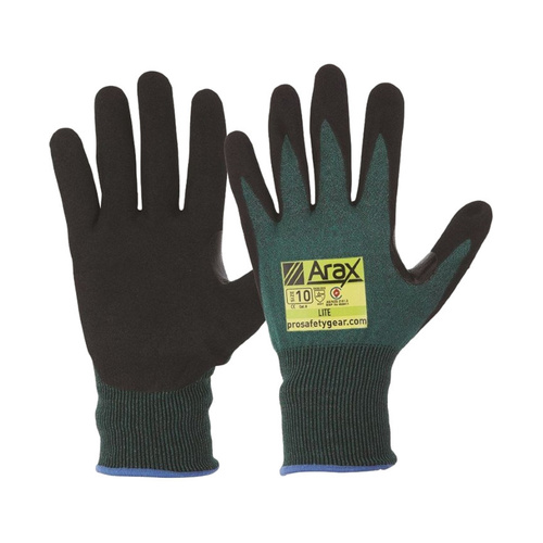 WORKWEAR, SAFETY & CORPORATE CLOTHING SPECIALISTS Arax Green Nitrile Sand Dip Palm