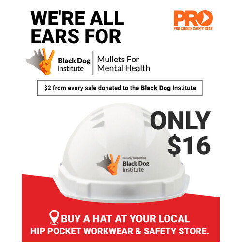 WORKWEAR, SAFETY & CORPORATE CLOTHING SPECIALISTS BLACK DOG INSTITUTE V6 HARD HAT