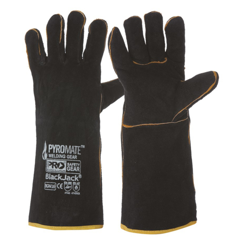 WORKWEAR, SAFETY & CORPORATE CLOTHING SPECIALISTS - Pyromate Black Jack - Black & Gold Glove Large