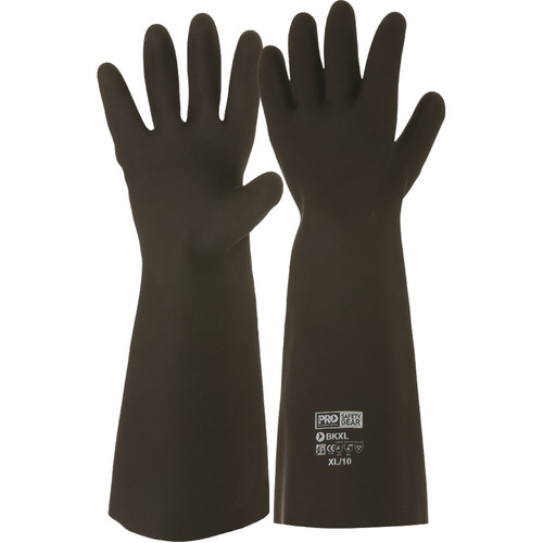WORKWEAR, SAFETY & CORPORATE CLOTHING SPECIALISTS Black Knight 46cm Rubber Gloves