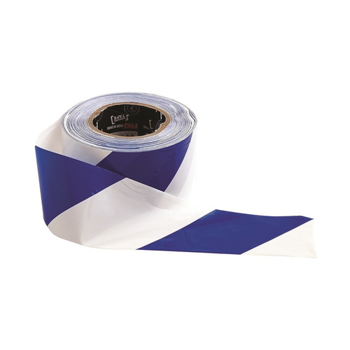 WORKWEAR, SAFETY & CORPORATE CLOTHING SPECIALISTS Barricade Tape - 100m x 75mm Blue & White