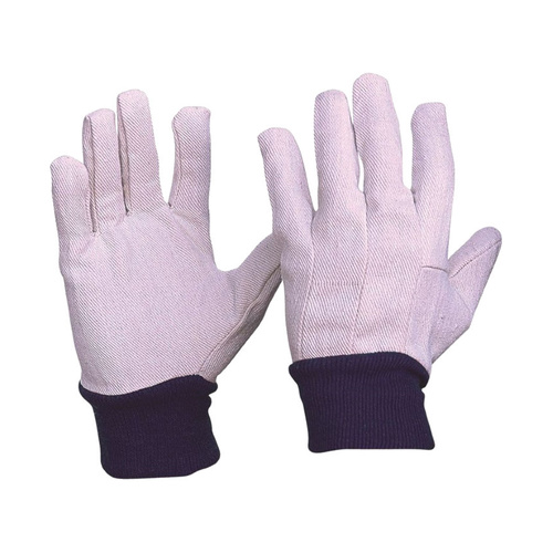 WORKWEAR, SAFETY & CORPORATE CLOTHING SPECIALISTS Cotton Drill Blue Knit Wrist Gloves Men's Size