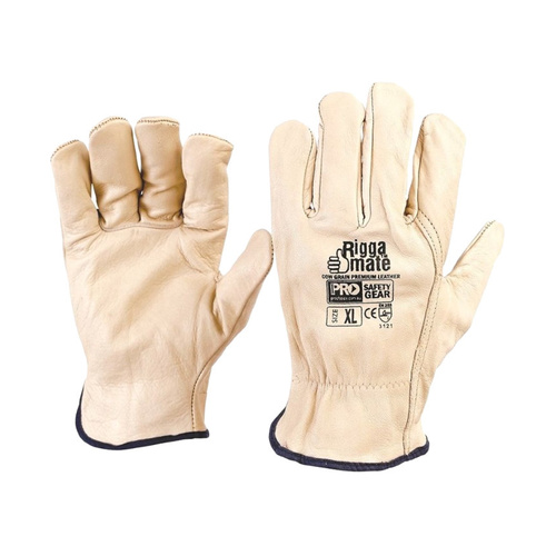 WORKWEAR, SAFETY & CORPORATE CLOTHING SPECIALISTS Riggamate Beige Premium Cowgrain Gloves 2XL