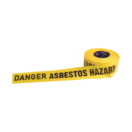 WORKWEAR, SAFETY & CORPORATE CLOTHING SPECIALISTS Barricade Tape - 300m x 75mm DANGER ASBESTOS DUST HAZARD Print
