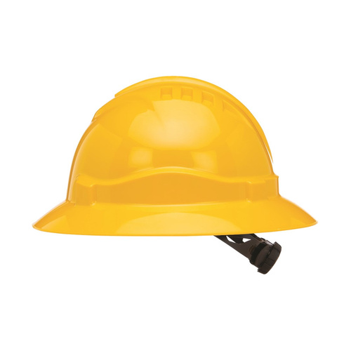 WORKWEAR, SAFETY & CORPORATE CLOTHING SPECIALISTS - V6 Hard Hat Unvented Full Brim Ratchet Harness