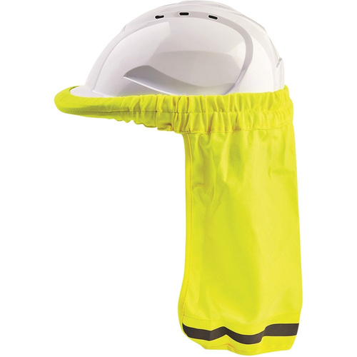 WORKWEAR, SAFETY & CORPORATE CLOTHING SPECIALISTS Hard Hat Neck Sun Shade Fluro Yellow