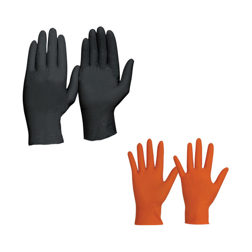 WORKWEAR, SAFETY & CORPORATE CLOTHING SPECIALISTS Disposable Nitrile Powder Free, Heavy Duty, Orange Gloves