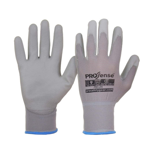 WORKWEAR, SAFETY & CORPORATE CLOTHING SPECIALISTS PRO-LITE Grey PU Palm on Grey Nylon Liner