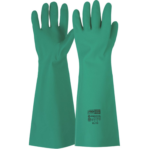 WORKWEAR, SAFETY & CORPORATE CLOTHING SPECIALISTS - 45cm Green Nitrile Gauntlet Gloves